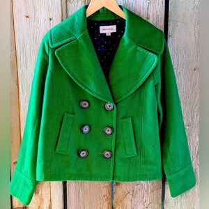 Merona Women’s Kelly Green Wool Blend
Pea Coat size Medium
